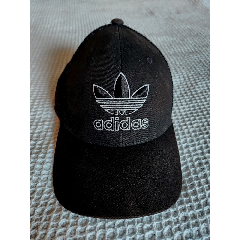 Adidas Originals Men's Trefoil Structured Precurve Snapback OSFM Black White Hat